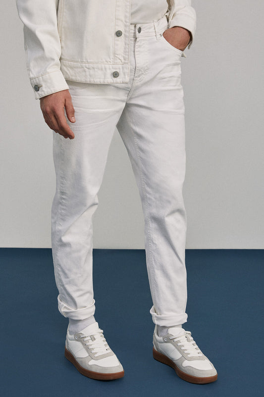 White Cotton Sport Trouser with 5 pockets