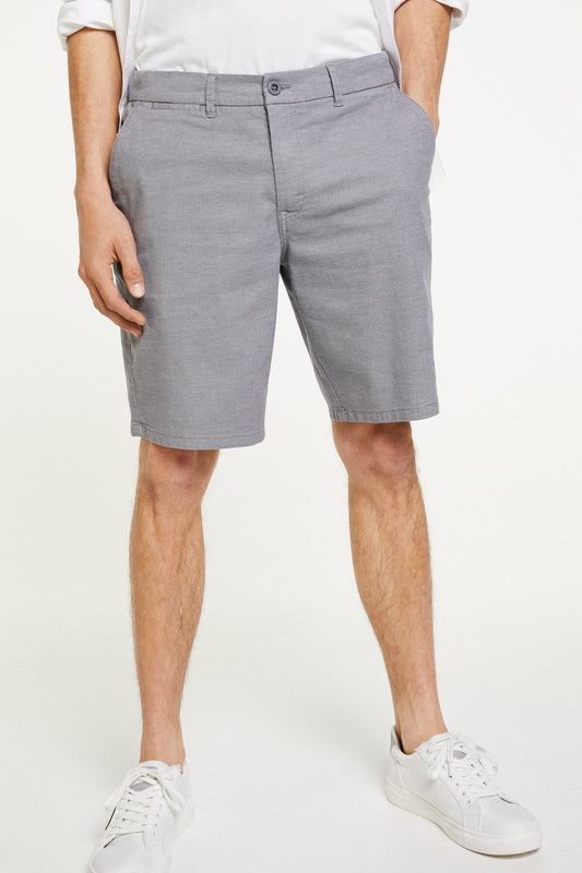 Two-tone textured comfort Bermuda shorts