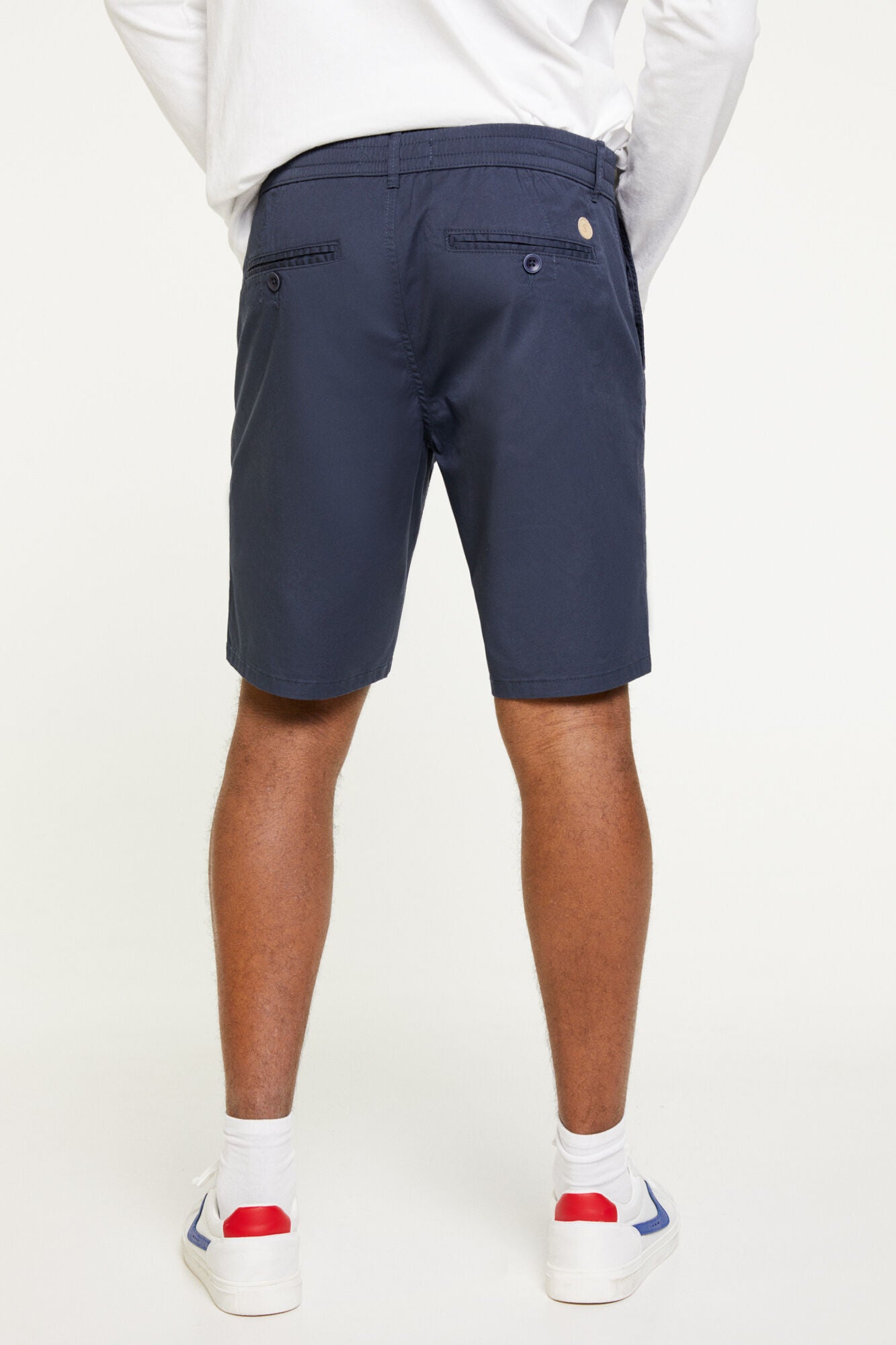 Navy Blue Plain Bermuda Shorts
