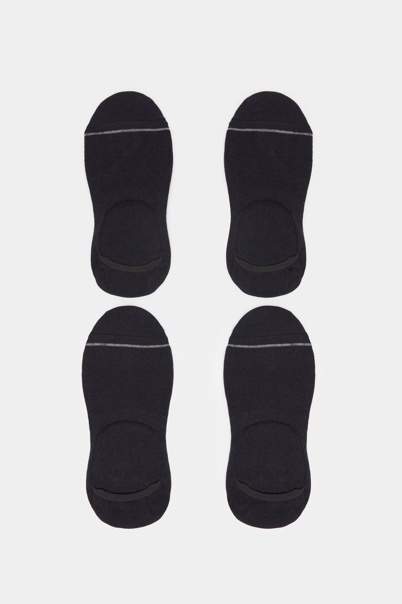 Black White Line Invisible Fancy Socks - 2 Pairs
