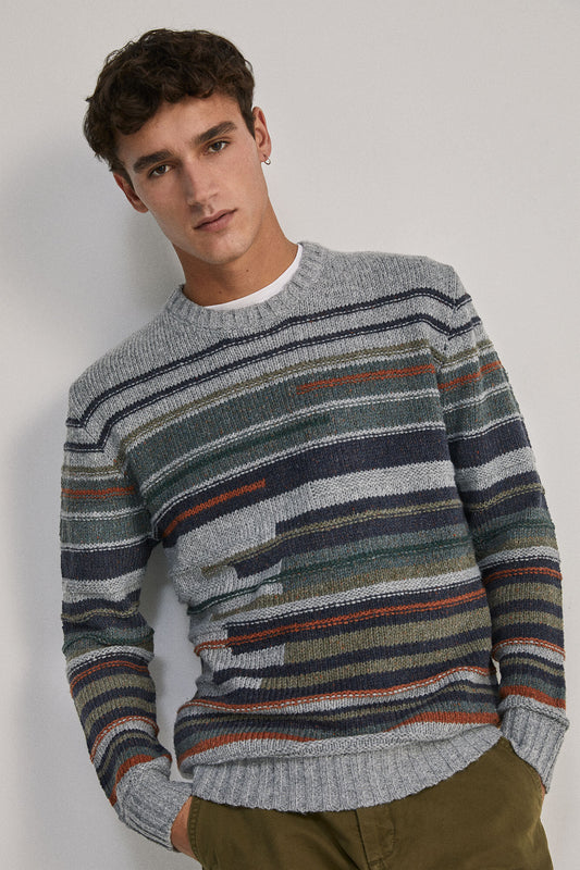 Irregular striped jumper