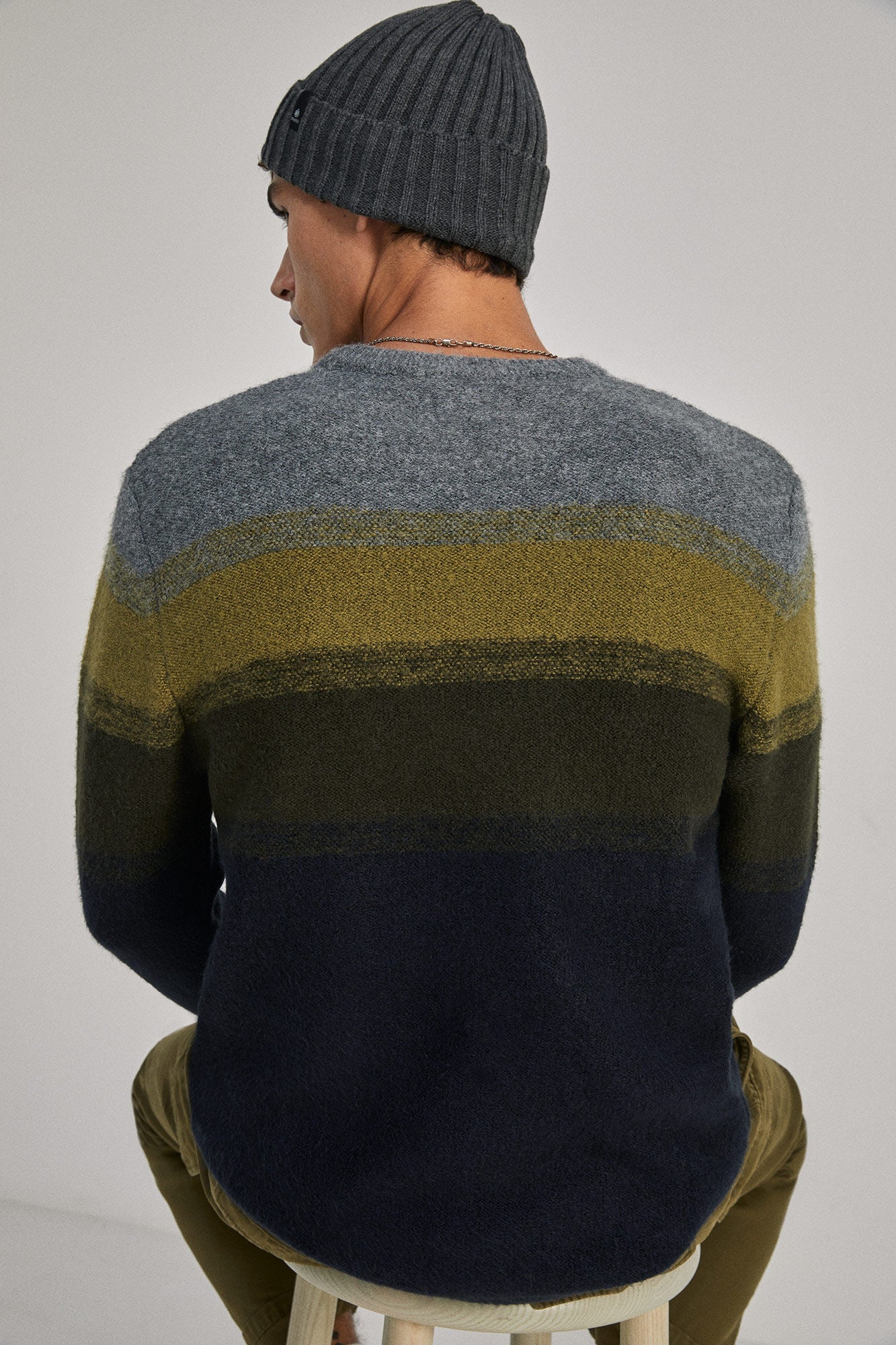 Jumper with faded stripes