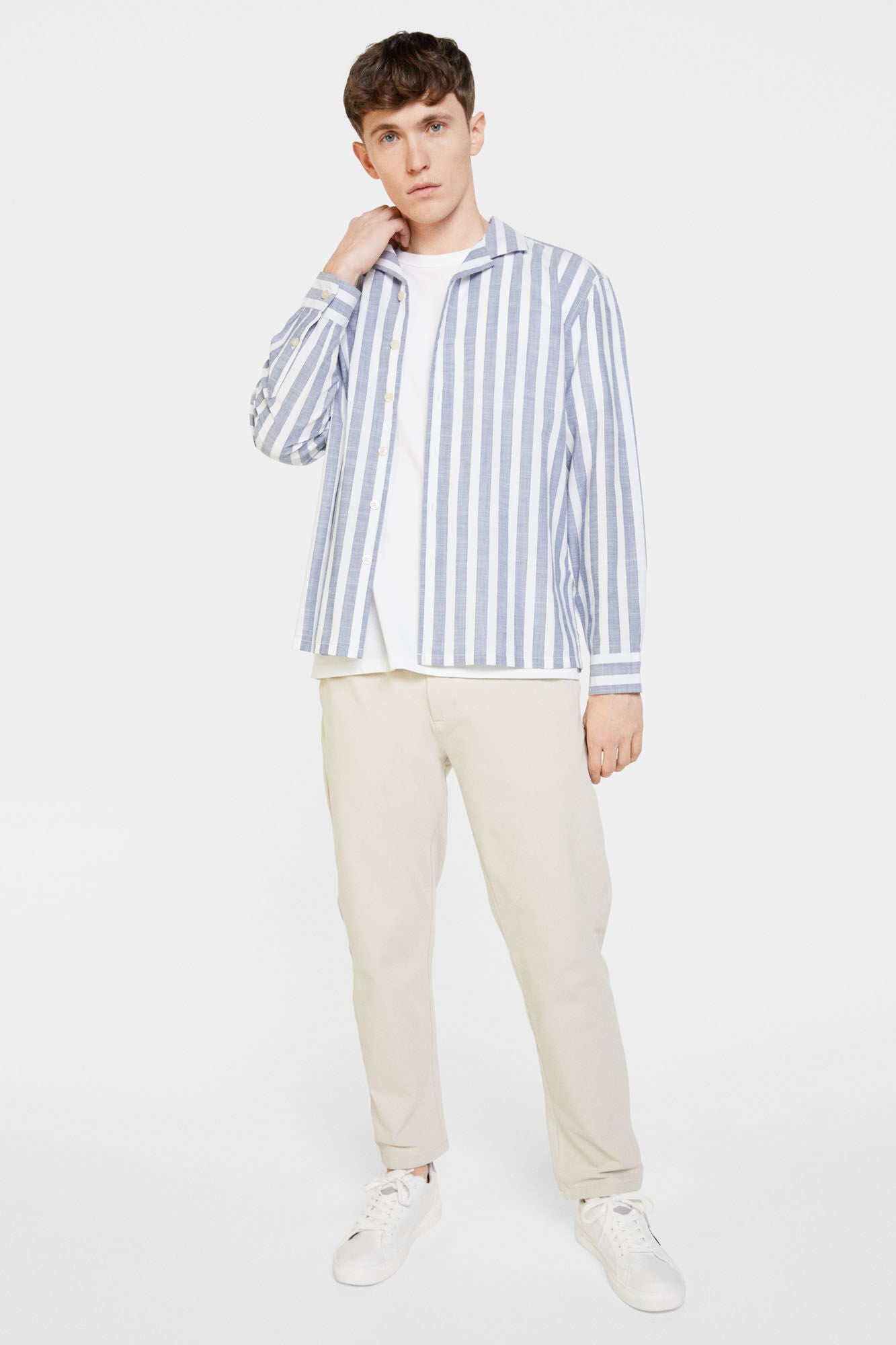 Casual Striped Shirt (Regular Fit) - Blue
