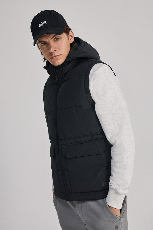 Thermal quilted hooded gilet