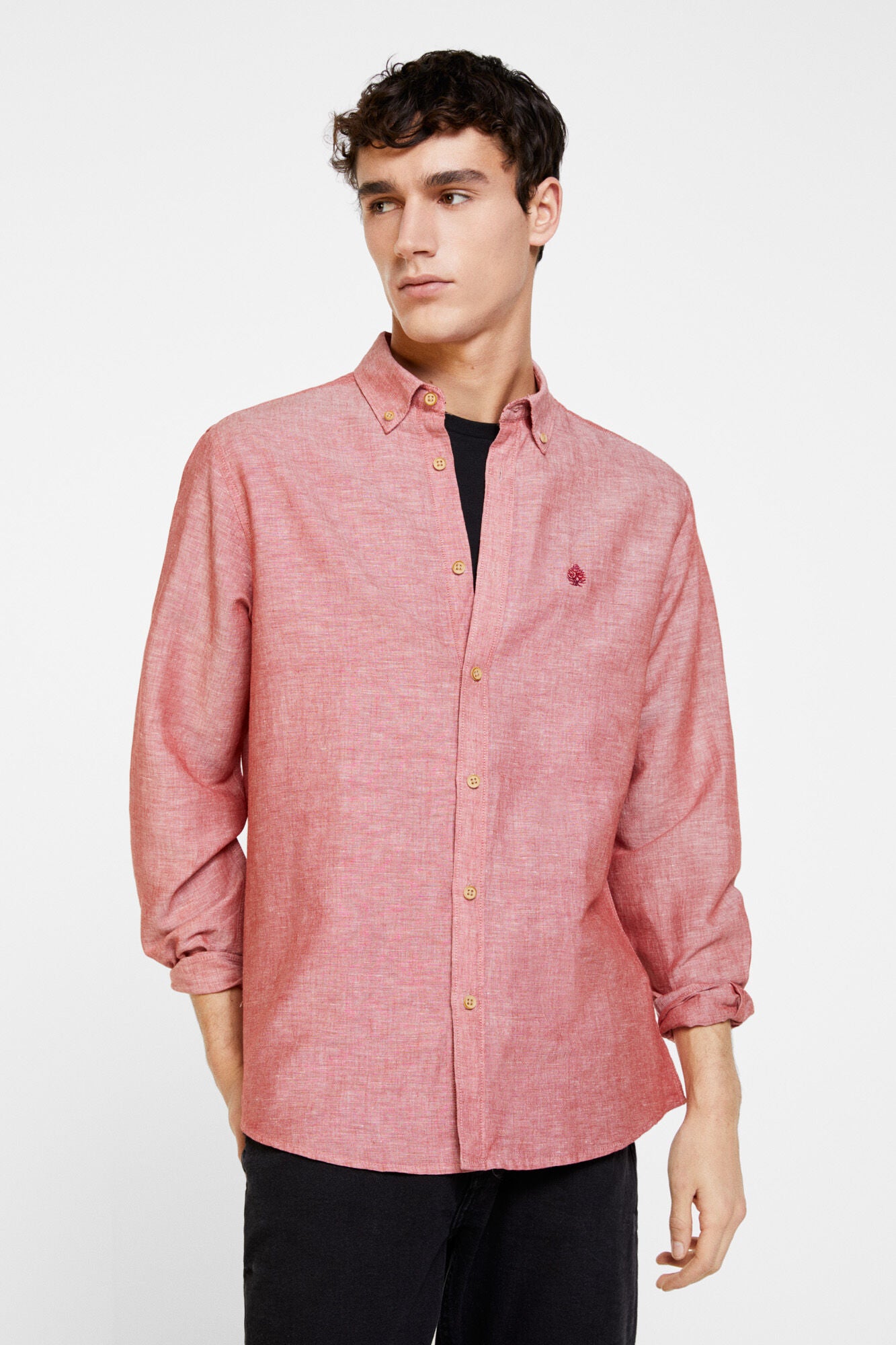 Linen Shirt (Regular Fit) - Red