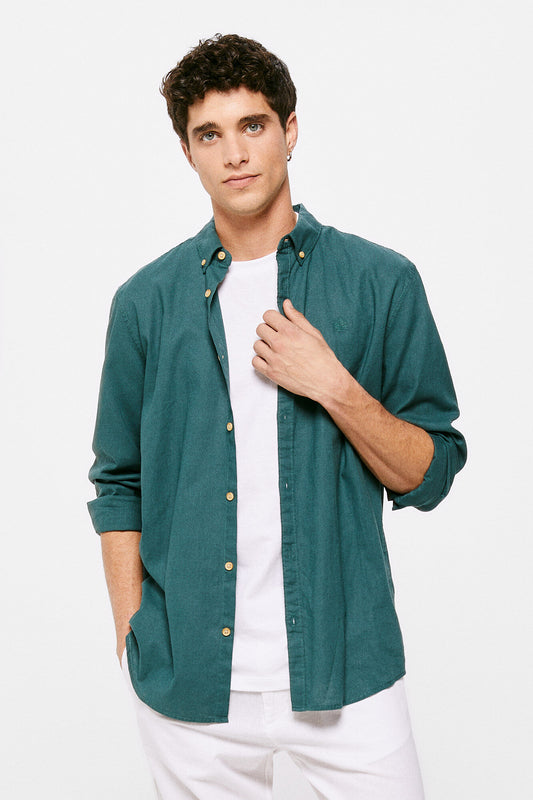 Colour linen shirt (Regular Fit)  - Mallow