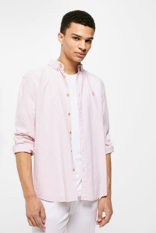 Linen Shirt (Regular Fit) - Pink