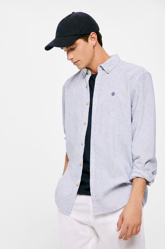 Linen Shirt (Regular Fit) - Blue