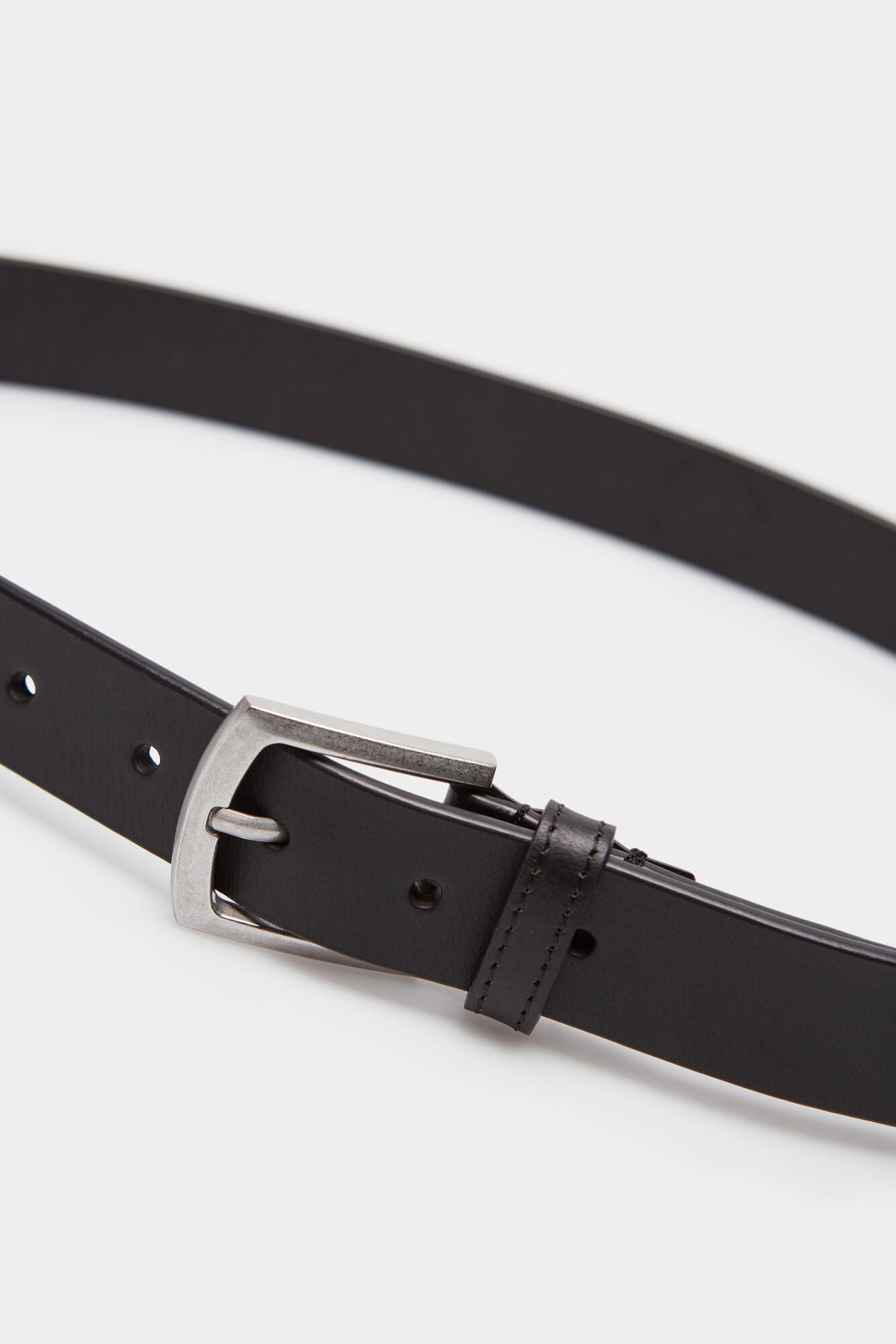 Faux leather belt with stitching