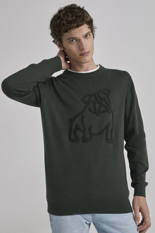Jumper with dog embroidery