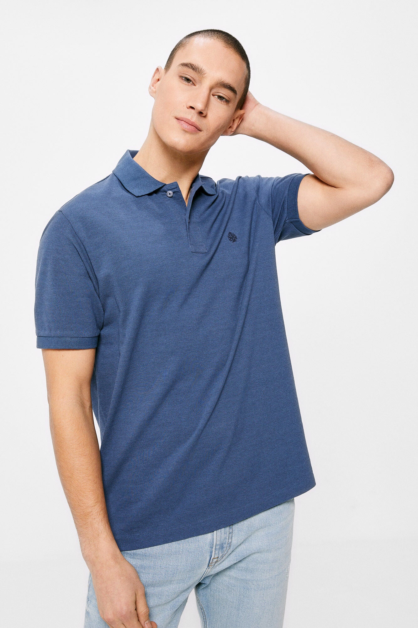 Overdyed polo shirt (Regular Fit) - Blue