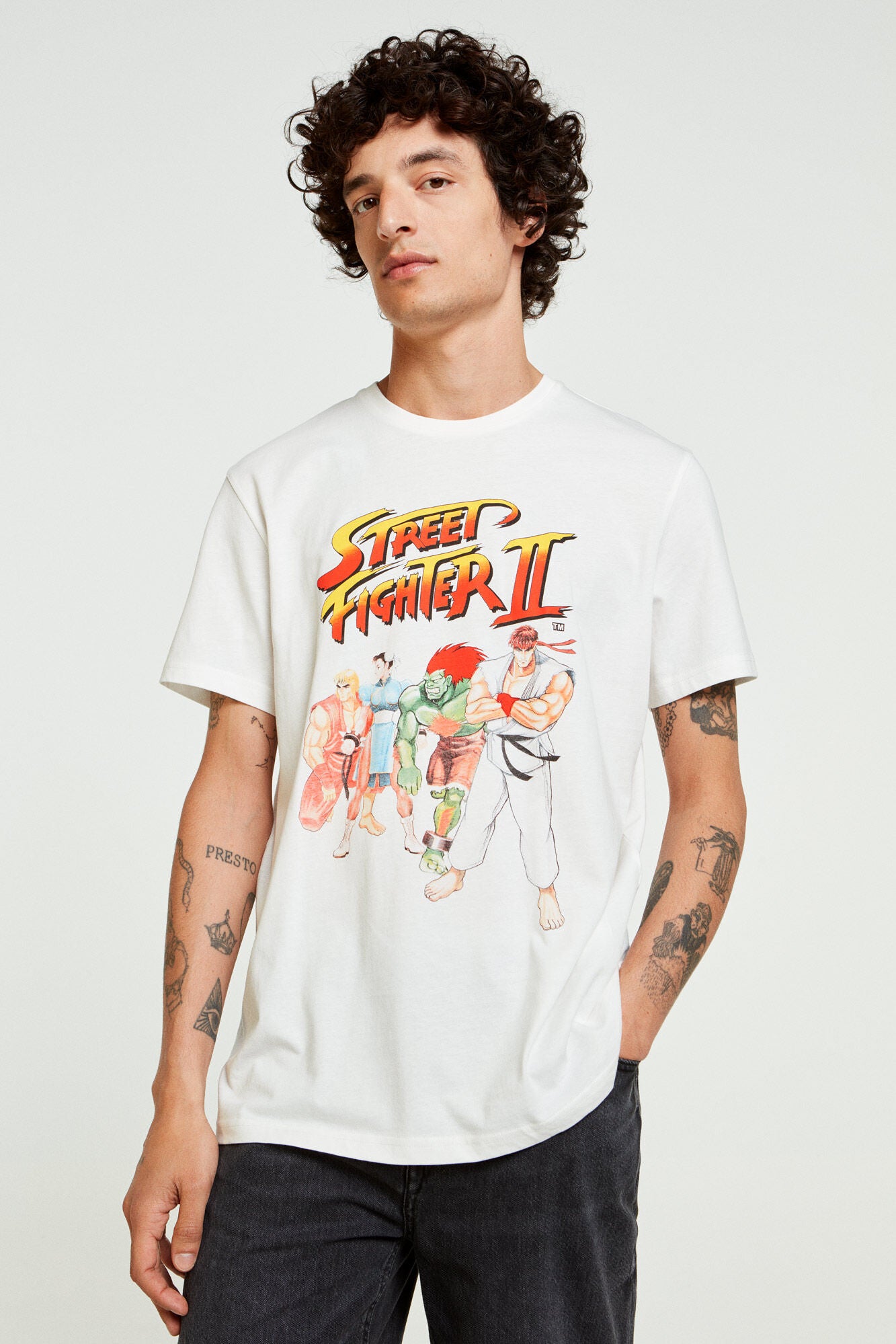 White Street Fighter Printed T-Shirt