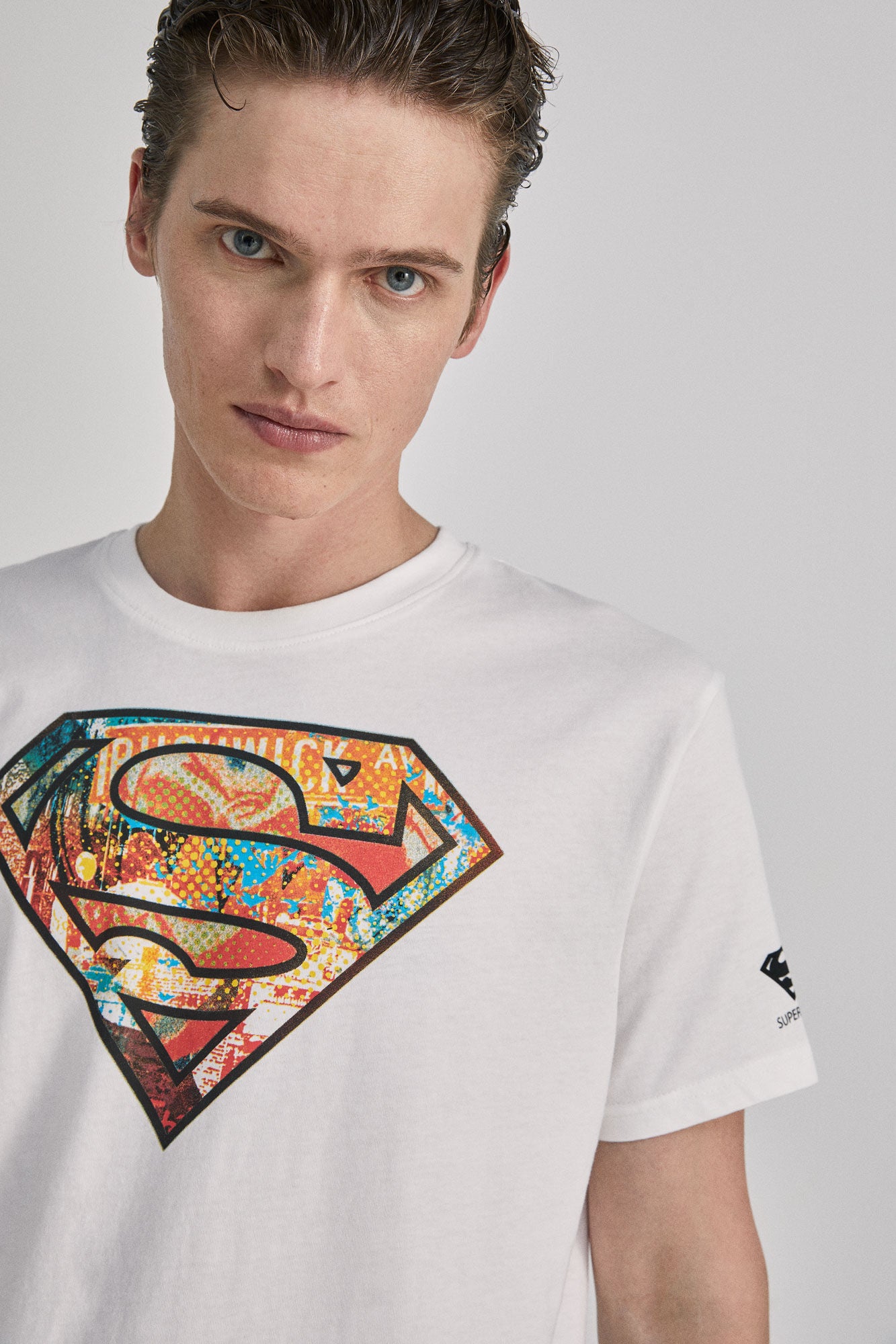 White Superman Printed T-Shirt