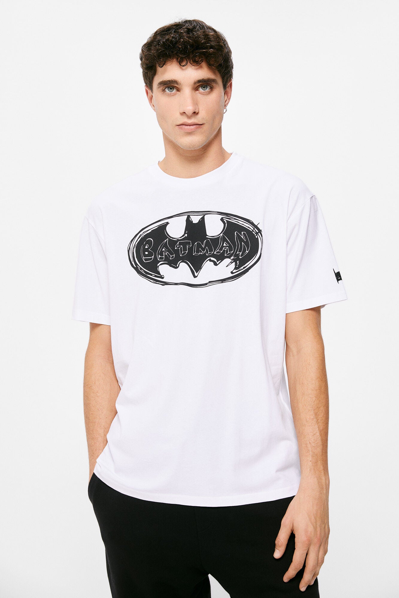 Batman White Printed T-Shirt
