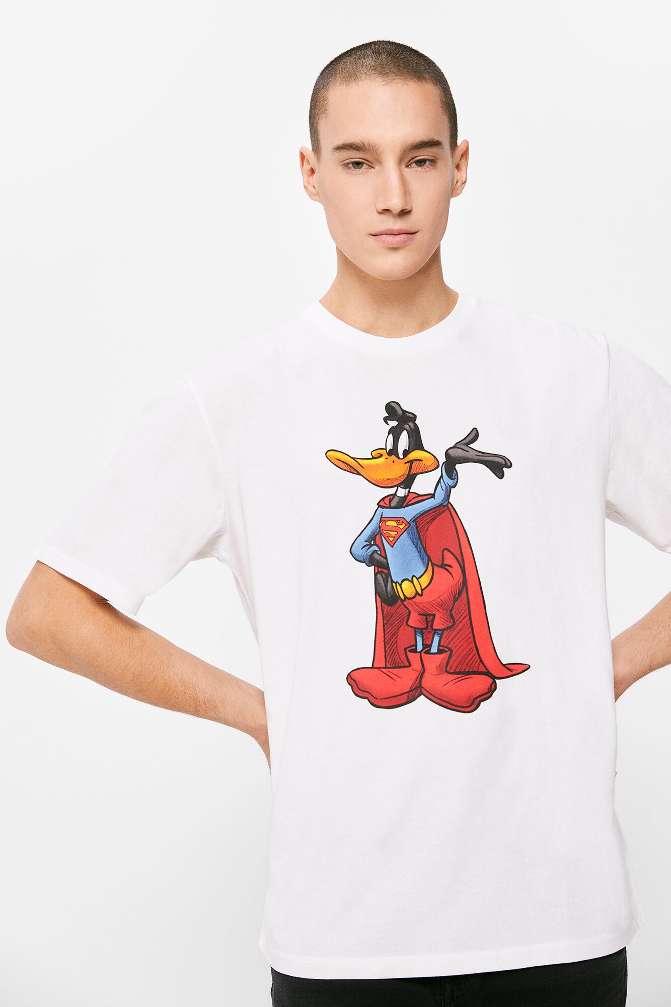White Superman Duck Printed T-Shirt