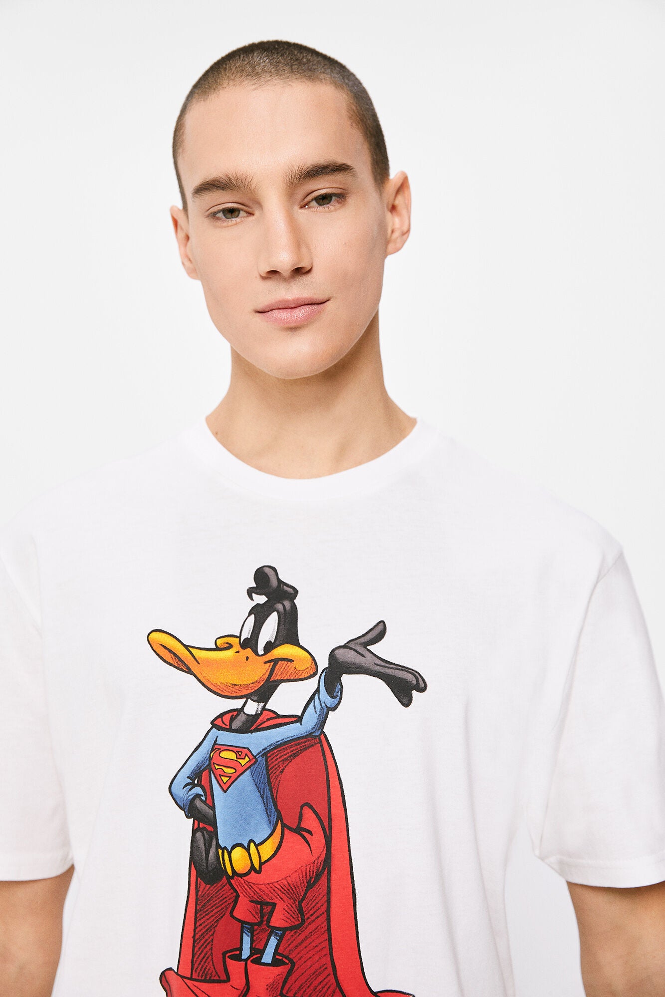 White Superman Duck Printed T-Shirt