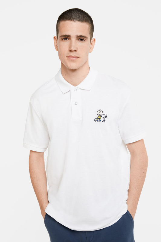 Snoopy piqué polo shirt (Regular Fit) - White