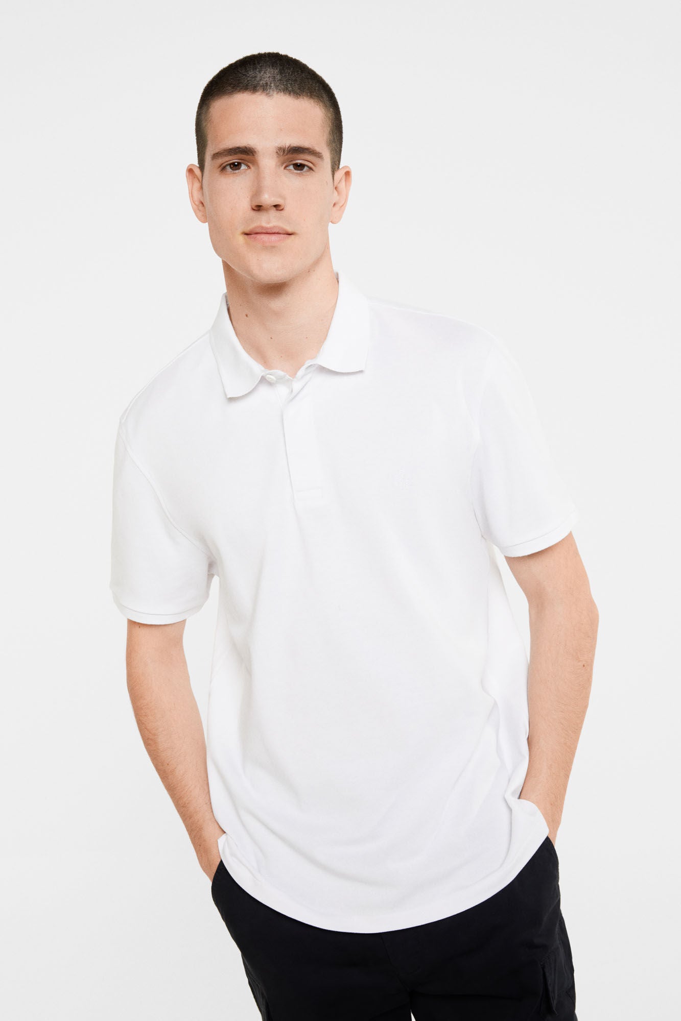 Essential piqué polo shirt (Slim Fit) - White
