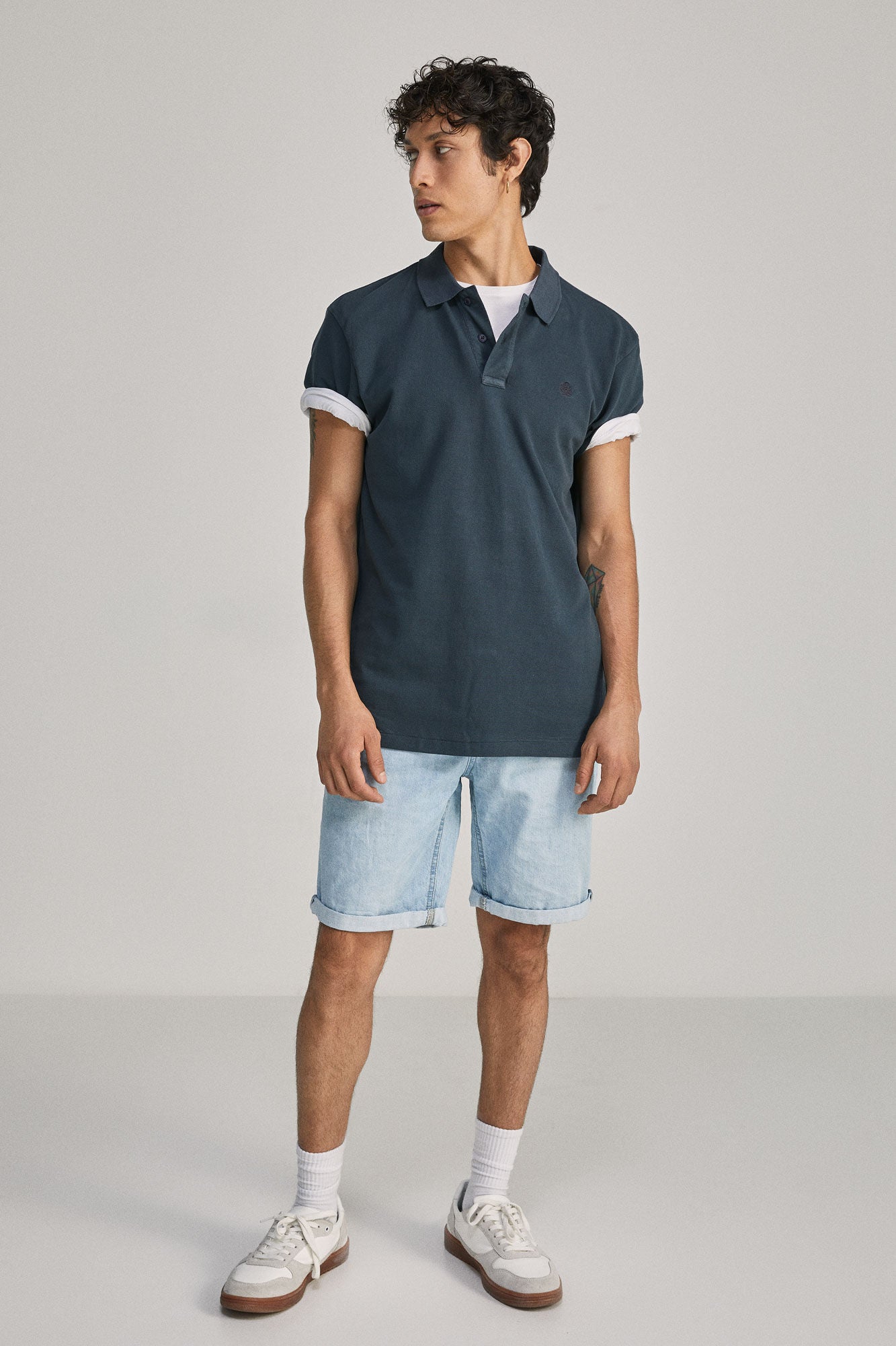 Garment-dyed piqué polo shirt (Regular Fit) - Blue