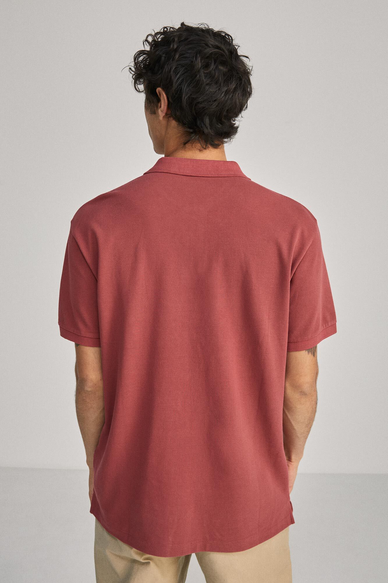 Garment-dyed piqué polo shirt (Regular Fit) - Red