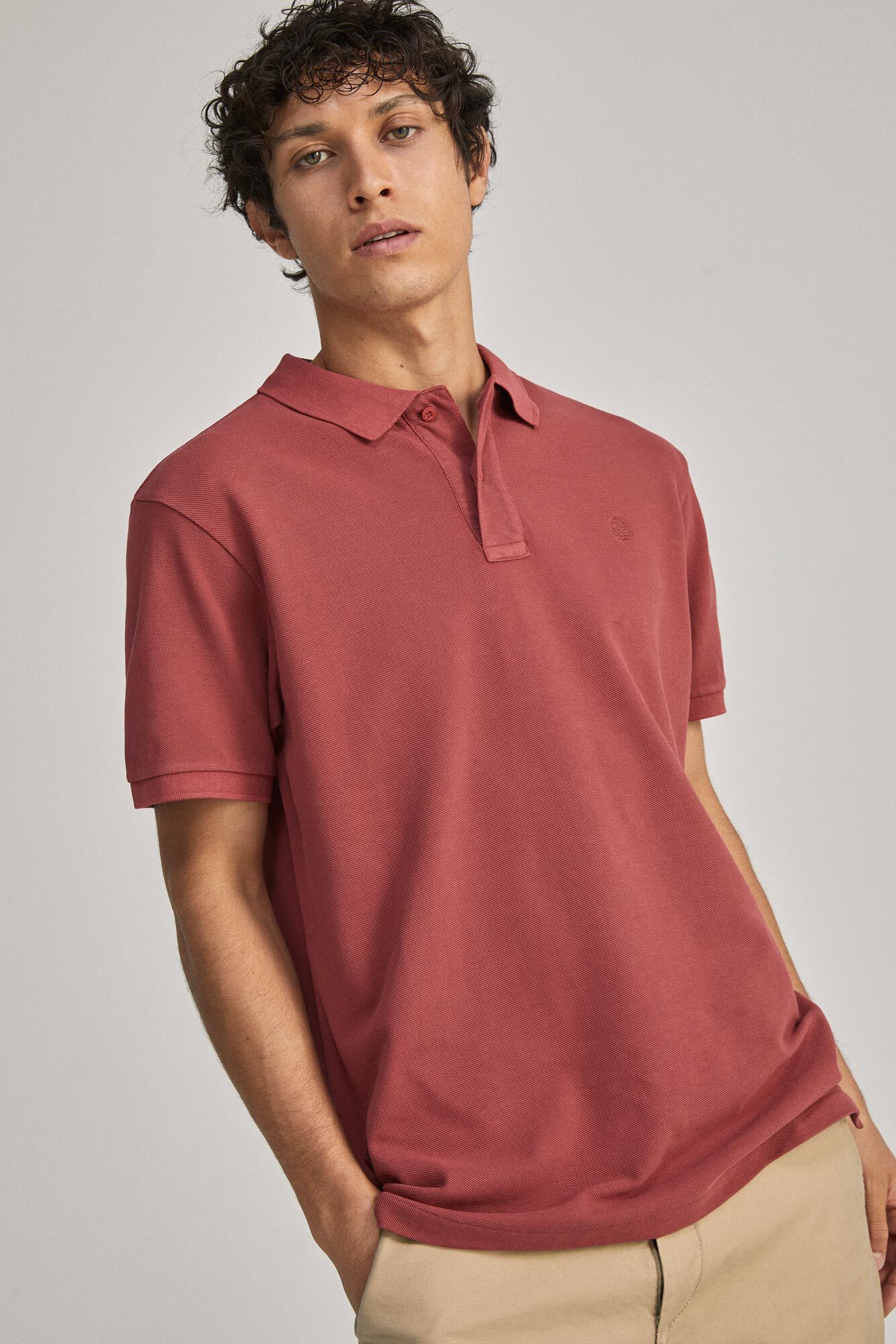 Garment-dyed piqué polo shirt (Regular Fit) - Red