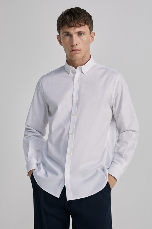Textured shirt (Custom Fit) - White