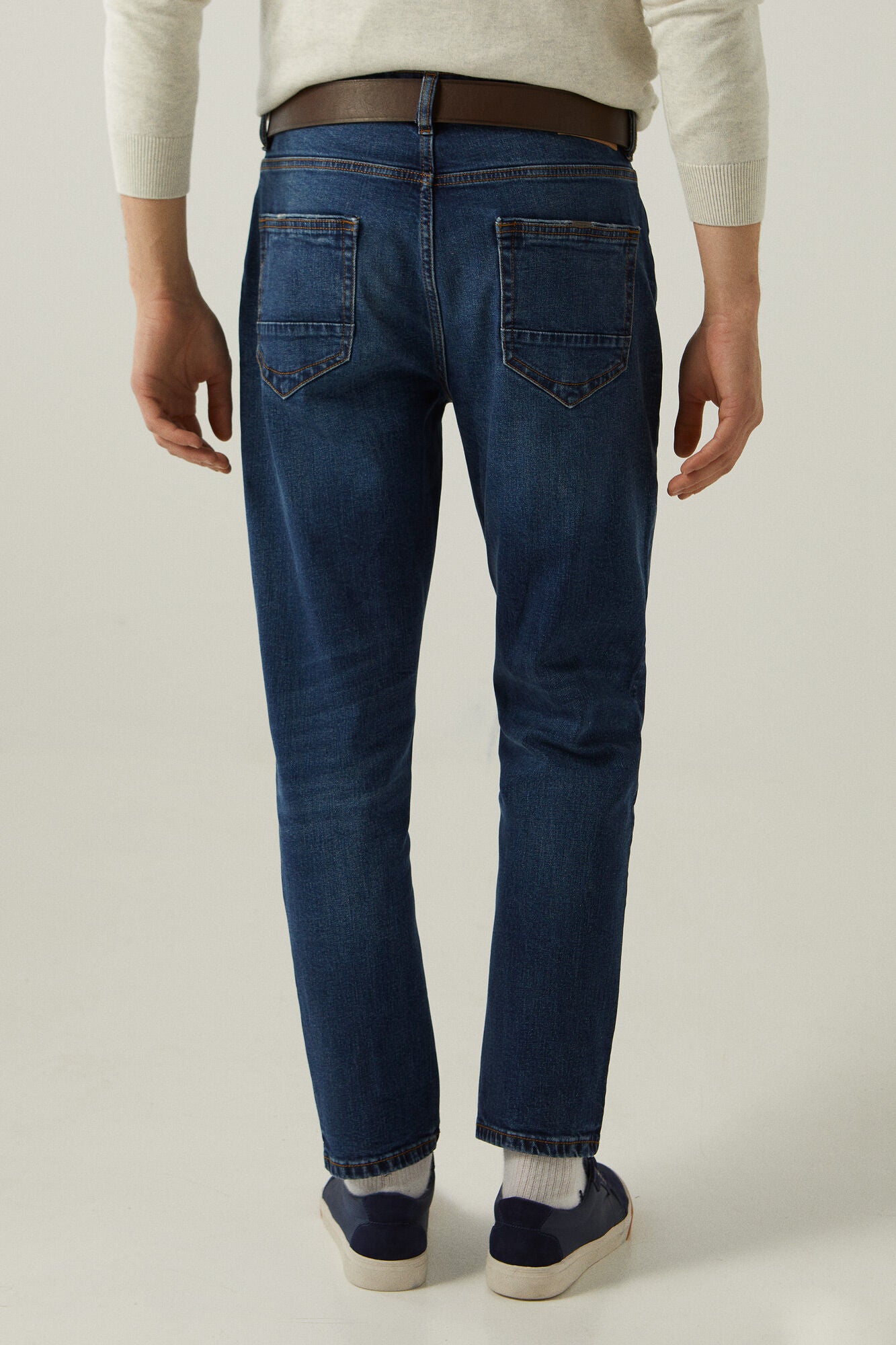 Medium-dark wash comfort slim fit jeans