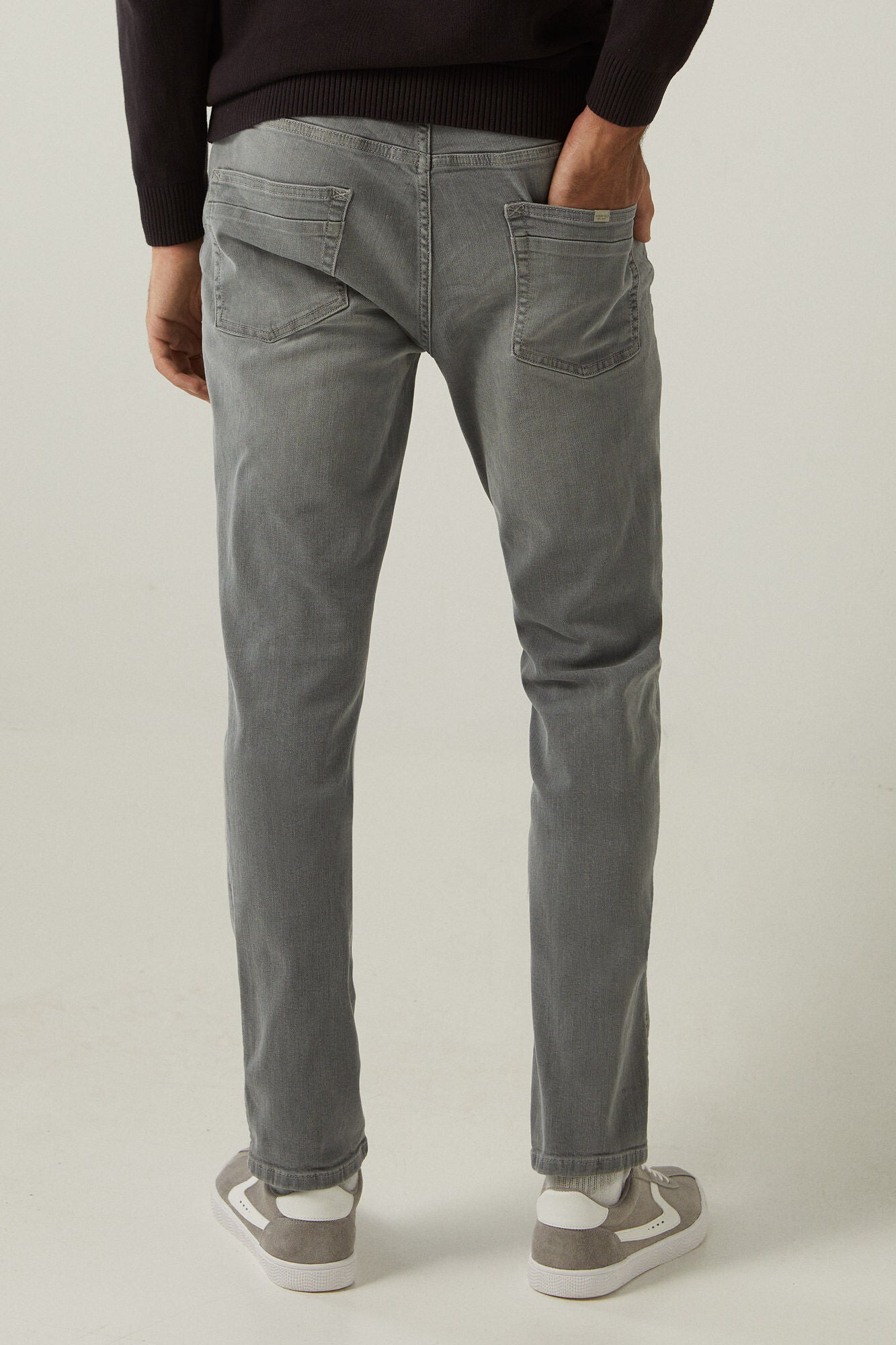 Grey medium-light wash skinny jeans