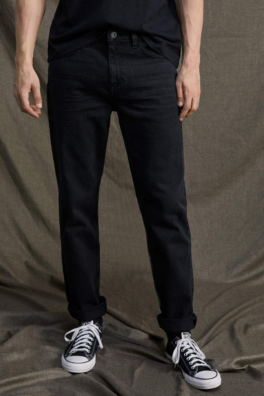 Black wash regular fit jeans