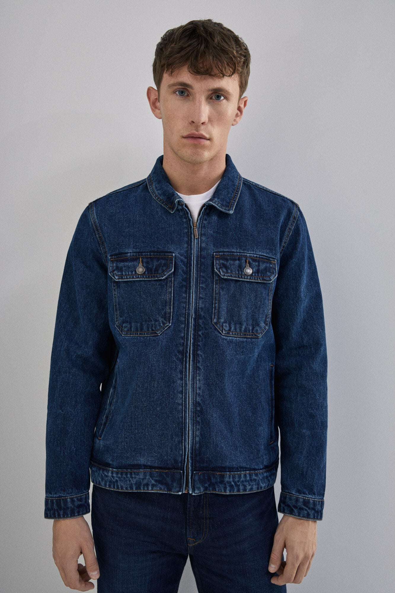 Denim jacket with zip – Springfield