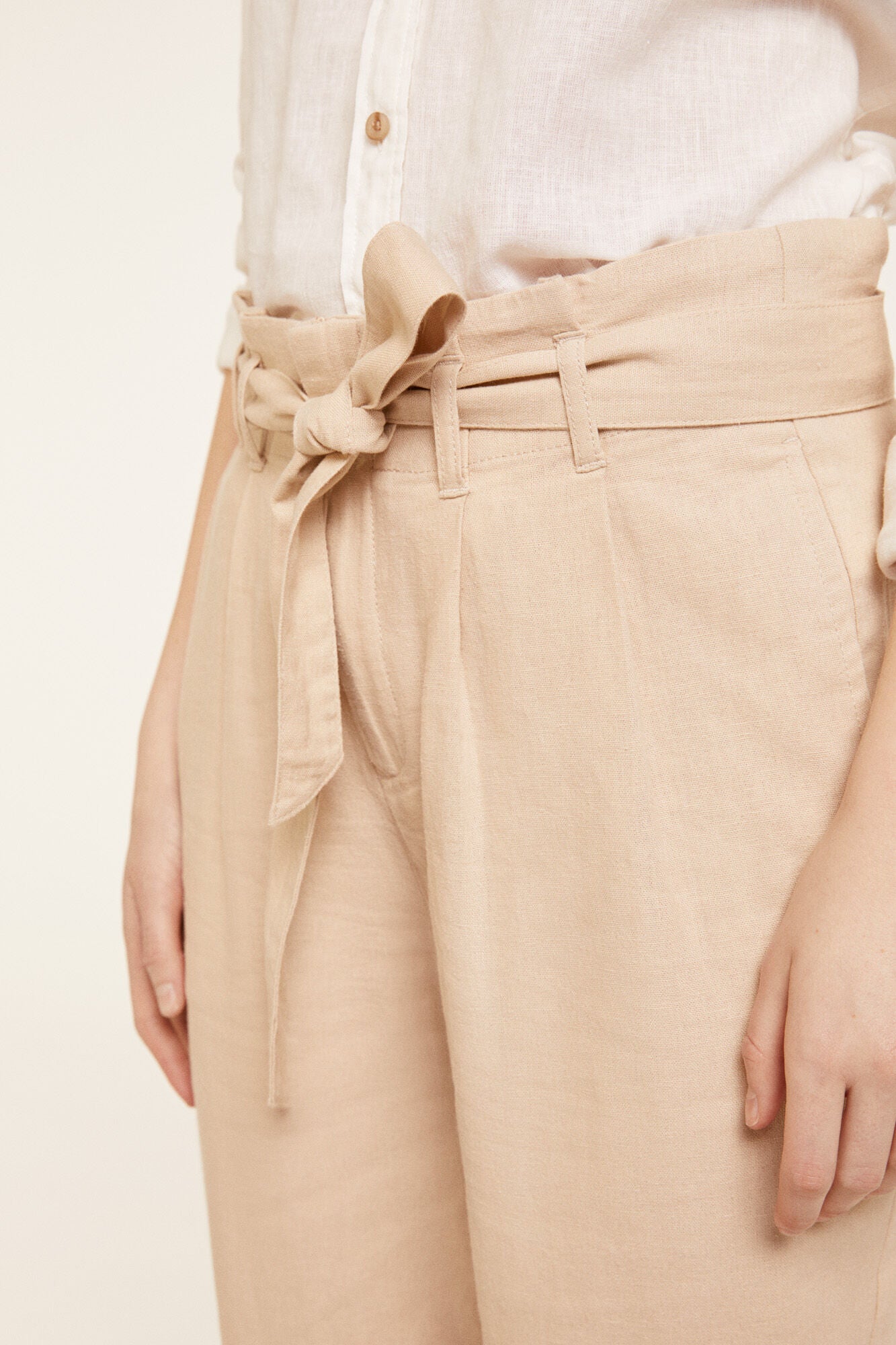 Linen Belted Trousers