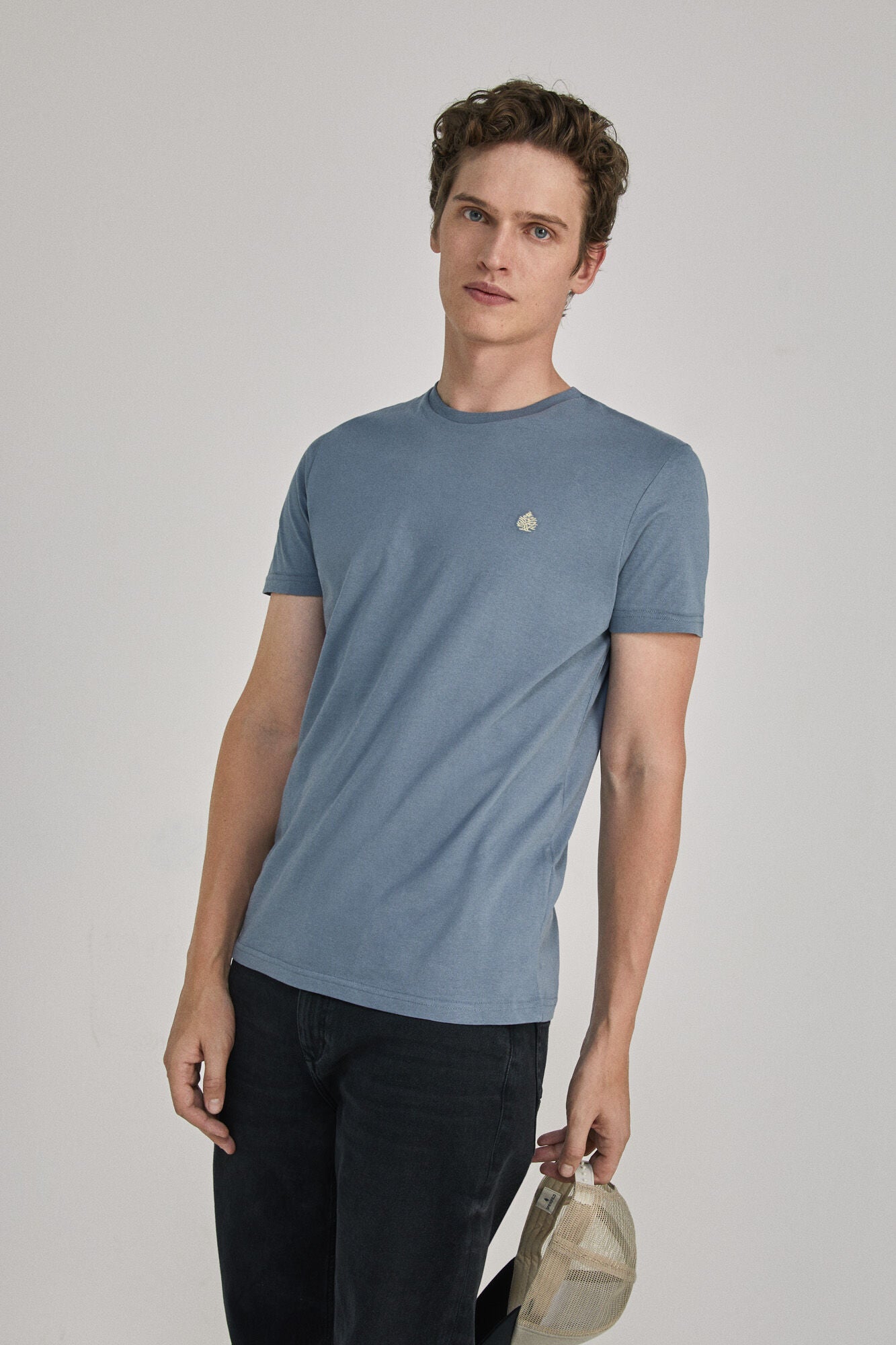 Grey Plain Round Neck Essential Tree T-shirt