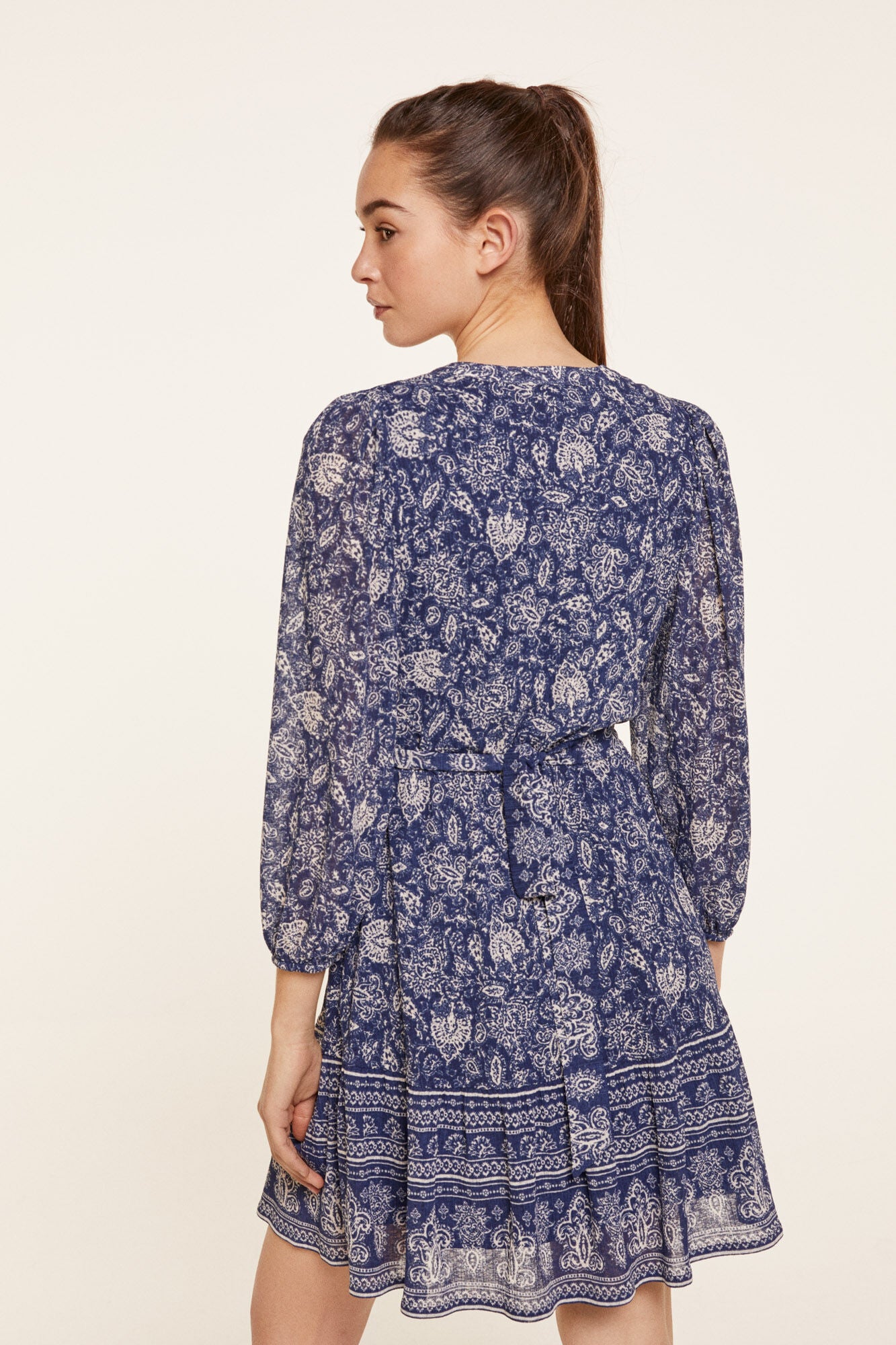 Short Floral Dress with Borders