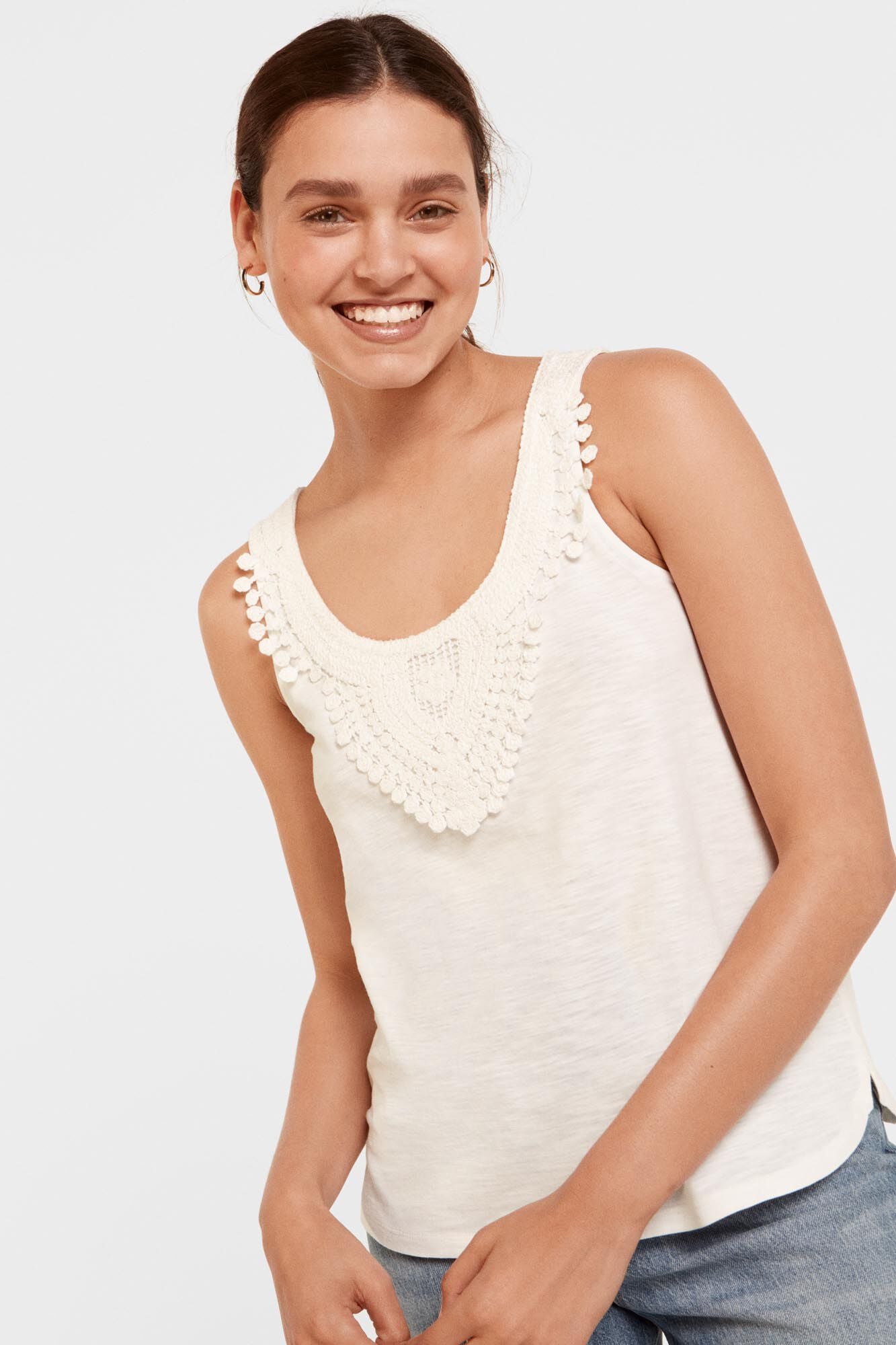 Crochet Collar T-shirt